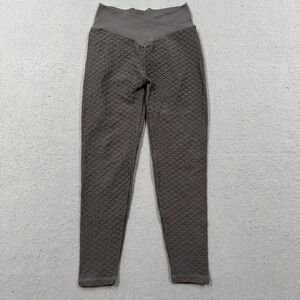 BoomBooty Leggings Women's Small Gray Honeycomb Textured Yoga Gymcore Activewear